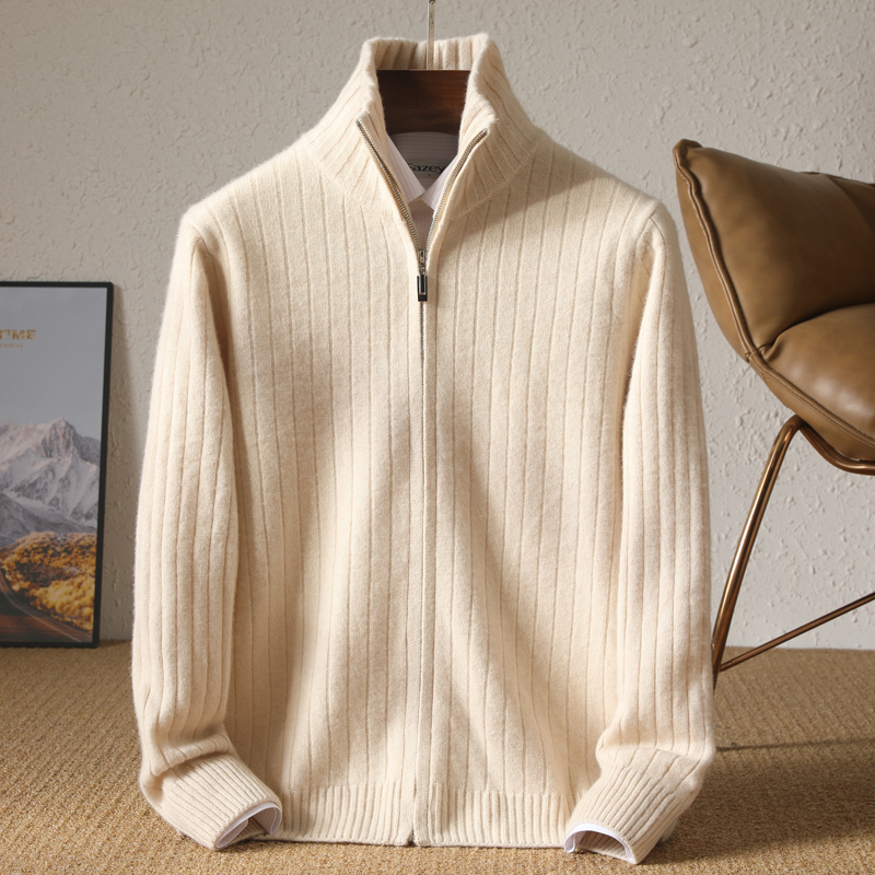 Wool Coat Peacoat - ผู้ชาย 100% Merino ขนสัตว์ Stand-Up COLLAR