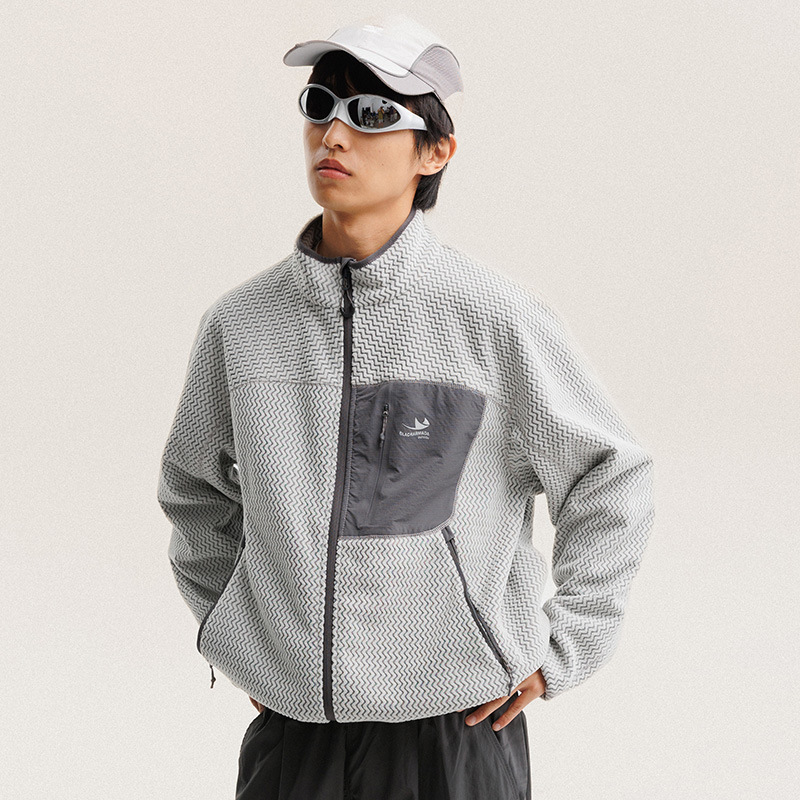 Wool Coat Peacoat - ฤดูใบไม้ร่วงฤดูหนาวขนแกะโพลาร์ลายหยักเสื้อแจ็คเก็ตผู้ชายผู้หญิงกลางแจ้งเดินป่าเดินป่าระบายอากาศได้ดีเสื้อกีฬาอุ่นๆเสื้อโค้ทยูนิเซ็กส์