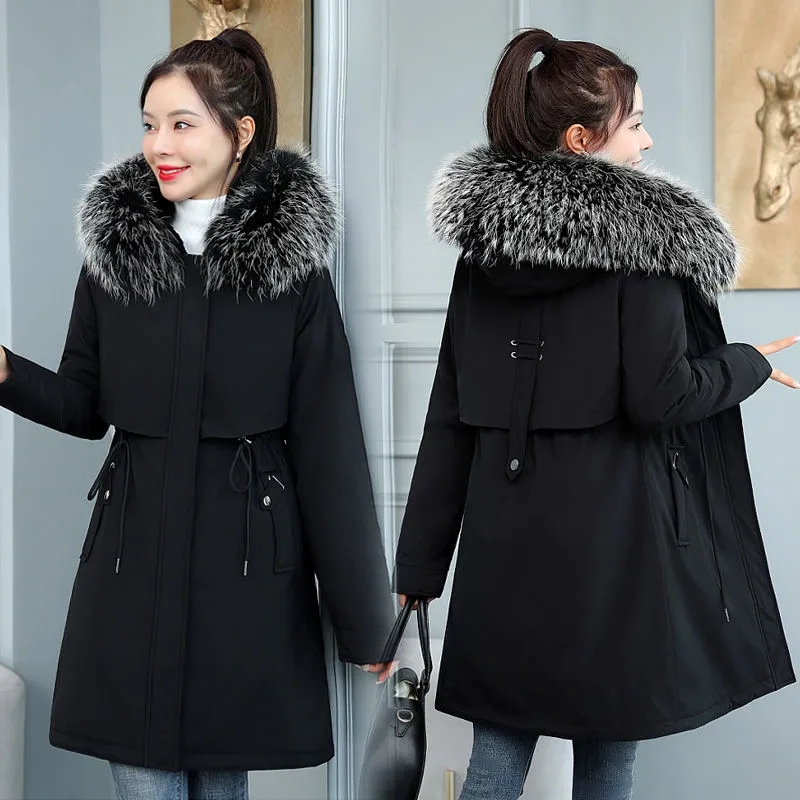 Wool Coat Peacoat - เสื้อแจ็คเก็ตผู้หญิงฤดูหนาวปี 2026 ไซส์ 8XL ทรงเข้ารูป เสื้อโค้ทยาวลำลอง