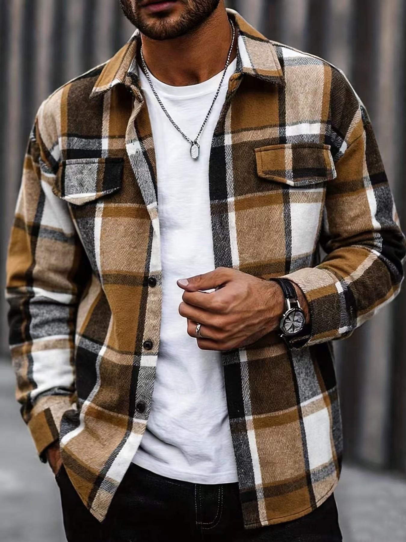 เสื้อเชิ้ตลายสก๊อตสไตล์เรโทรสำ - Flannel Shirt Lined บทวิจารณ์และราคา