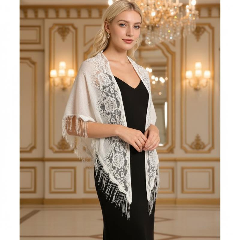 ผ้าคลุมไหล่แต่งงานลายลูกไม้ดอก - Shawl Wrap Winter บทวิจารณ์และราคา