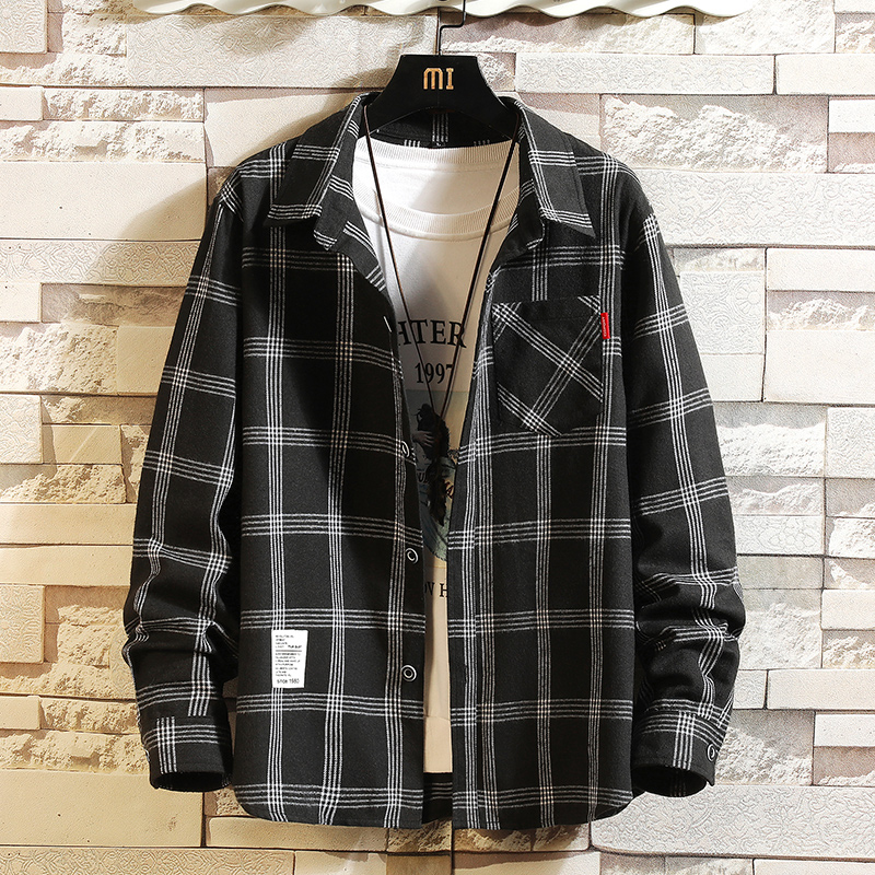 เสื้อเชิ้ตผู้ชายลายสก็อตสำหรับ - Flannel Shirt Lined บทวิจารณ์และราคา