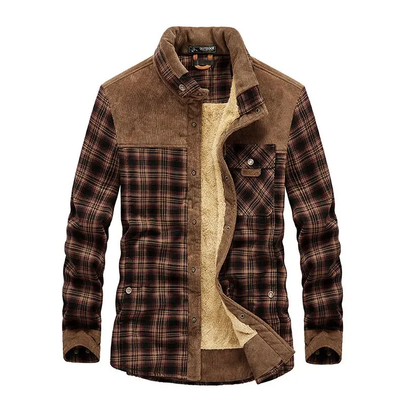 ผู้ชายลายสก๊อตเสื้อแจ็คเก็ตฤดู - Flannel Shirt Lined บทวิจารณ์และราคา