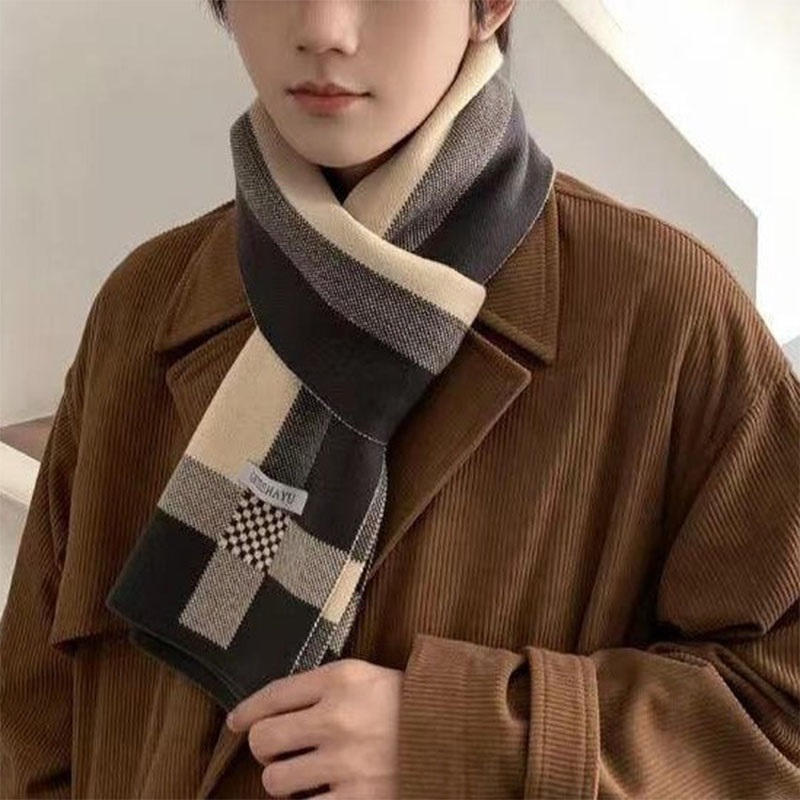 ฤดูหนาวใหม่ผู้ชายผ้าพันคอผ้าพั - Wool Scarf Men บทวิจารณ์และราคา