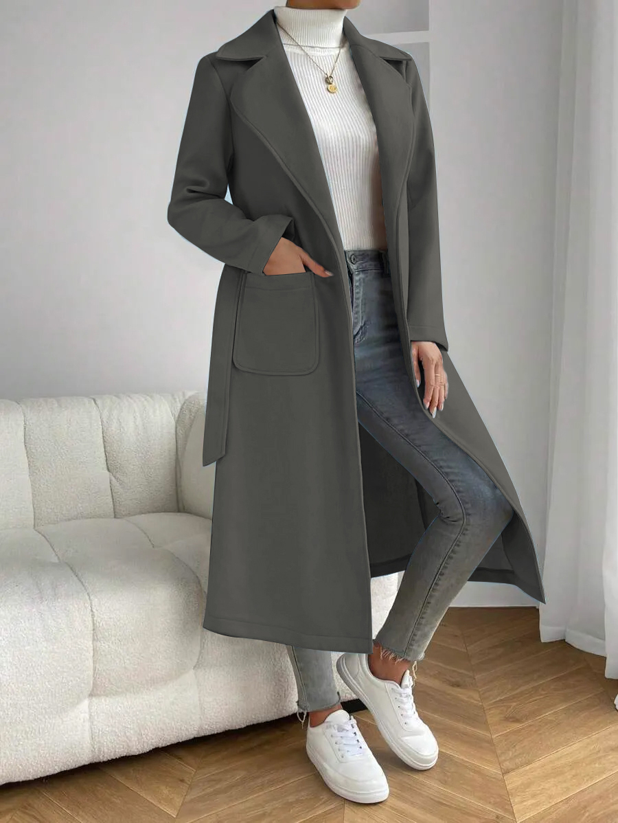เสื้อโค้ทแฟชั่นผู้หญิง แขนยาว  - Wool Coat Peacoat บทวิจารณ์และราคา